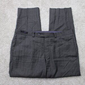 Ted Baker Jefferson Pants Mens 38x28 Gray 100% Wool Flat Front Straight Leg